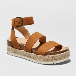 Tan Platform Espadrille Sandals